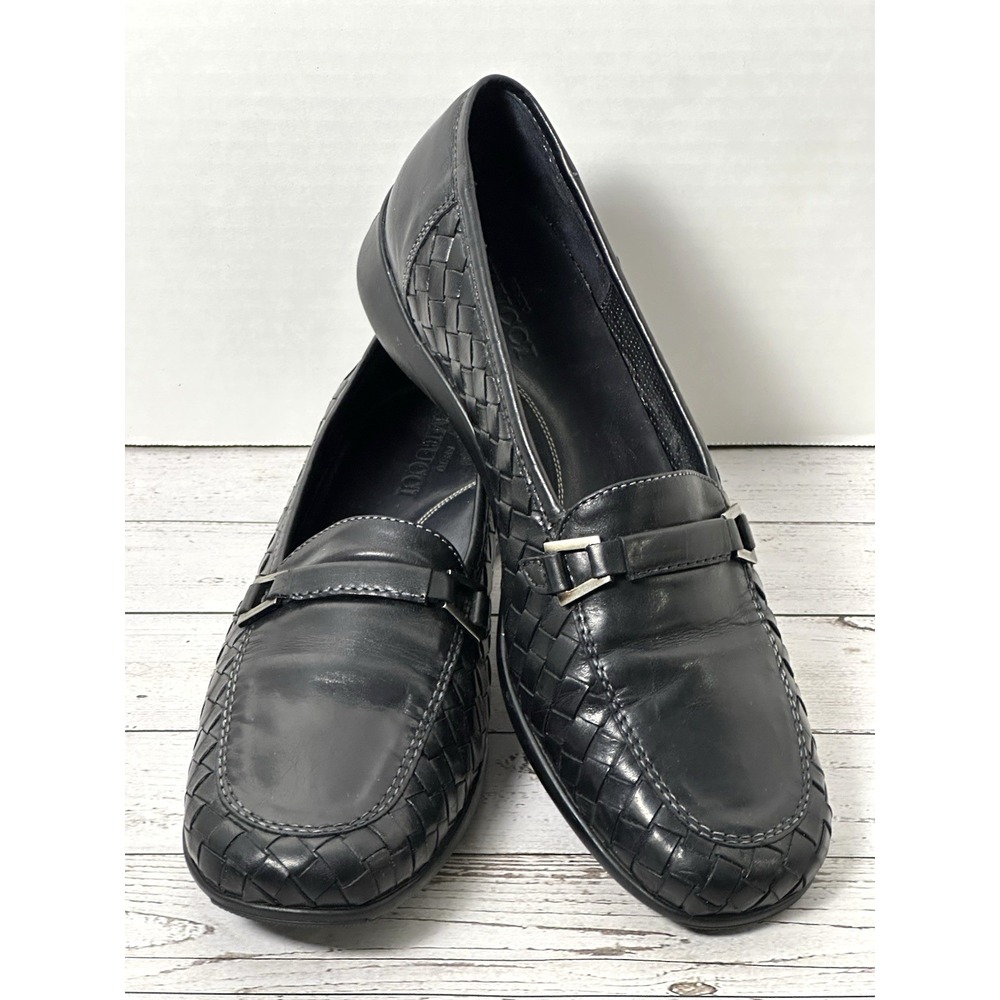 Sesto Meucci Black Woven Loafers Italian Woven Loafers With Bucket Size 9M - Picture 6 of 16